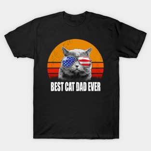 Vintage Best Cat Dad Ever T-Shirt T-Shirt